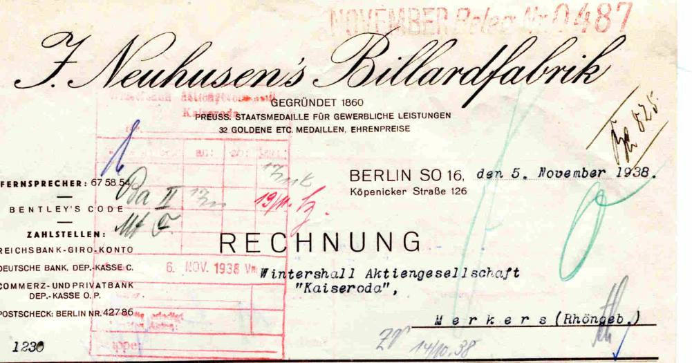 Billardfabrik Neuhusens