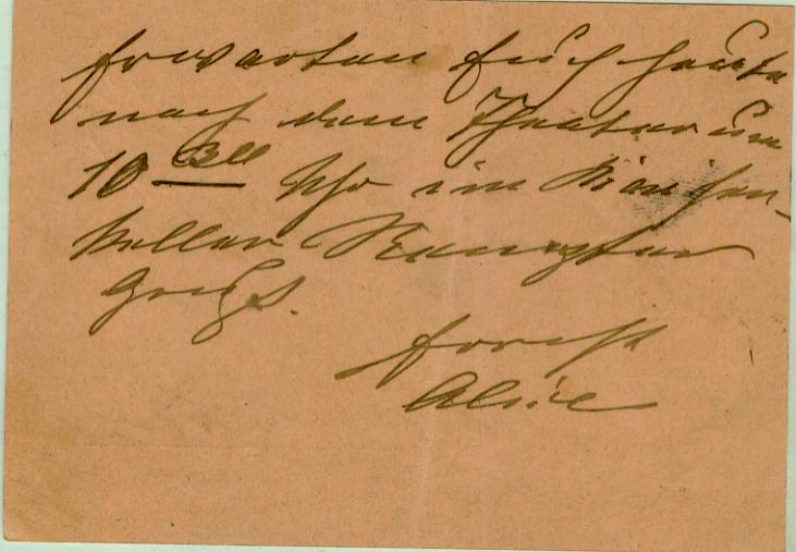 Rohrpostbrief, R&uuml;ckseite