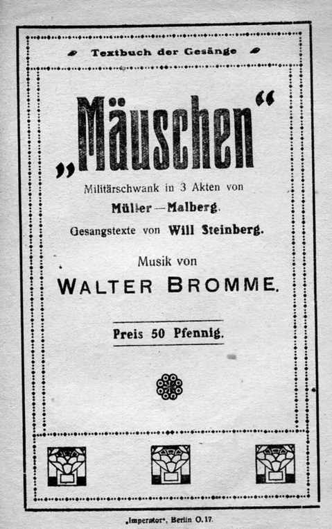 Walter Bromme M&auml;uschen