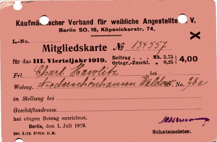 Verband f&uuml;r weibliche Angestellte