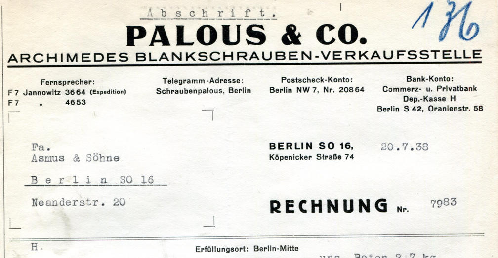 Archimedes-Blankschrauben-Verkaufsstelle