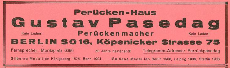 Per&uuml;cken Haus Gustav Pasedag