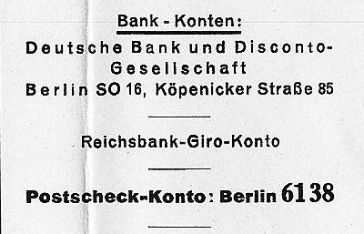 Rechnung mit Kontoangabe