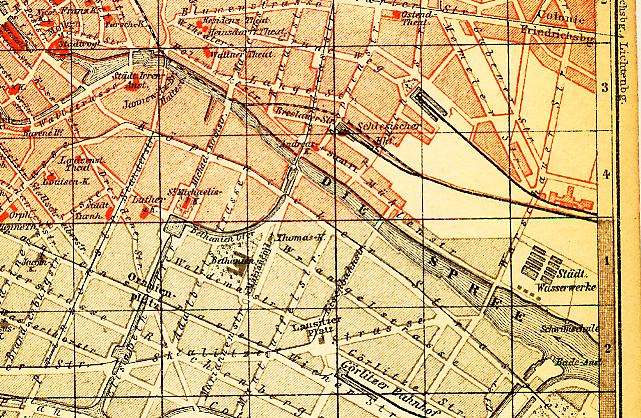 Stadtplan Koepenicker Stra&szlig;e 1884