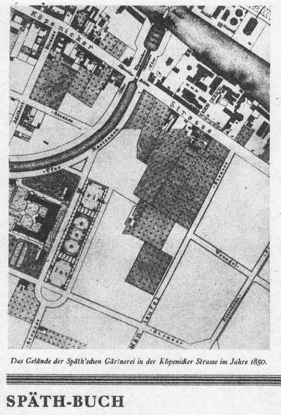 Die G&auml;rtnerei Sp&auml;th um 1850